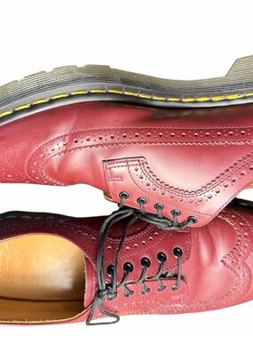Dr. Martens Men's Burgundy Leather Brogue Oxfords